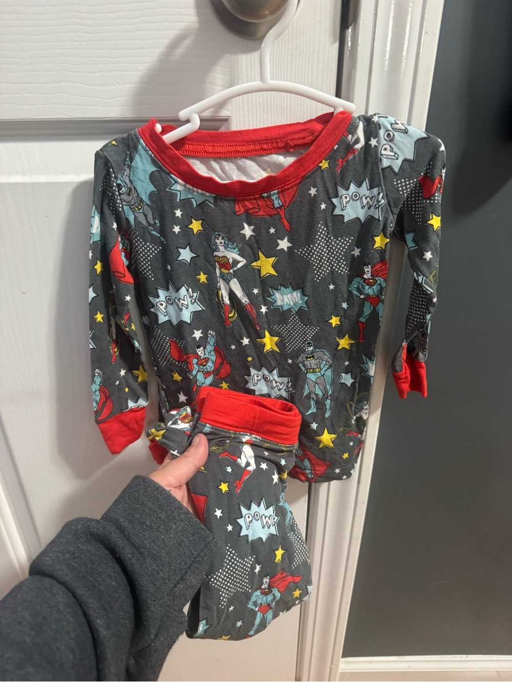 Little Sleepies Superhero Pajama Set - Red, Gray, Yellow, Blue